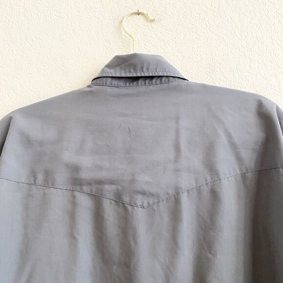 Ely Plains Pearl Snap Shirt Long Sleeve Gray Size 16 1/2 34-35 * - Picture 8 of 10